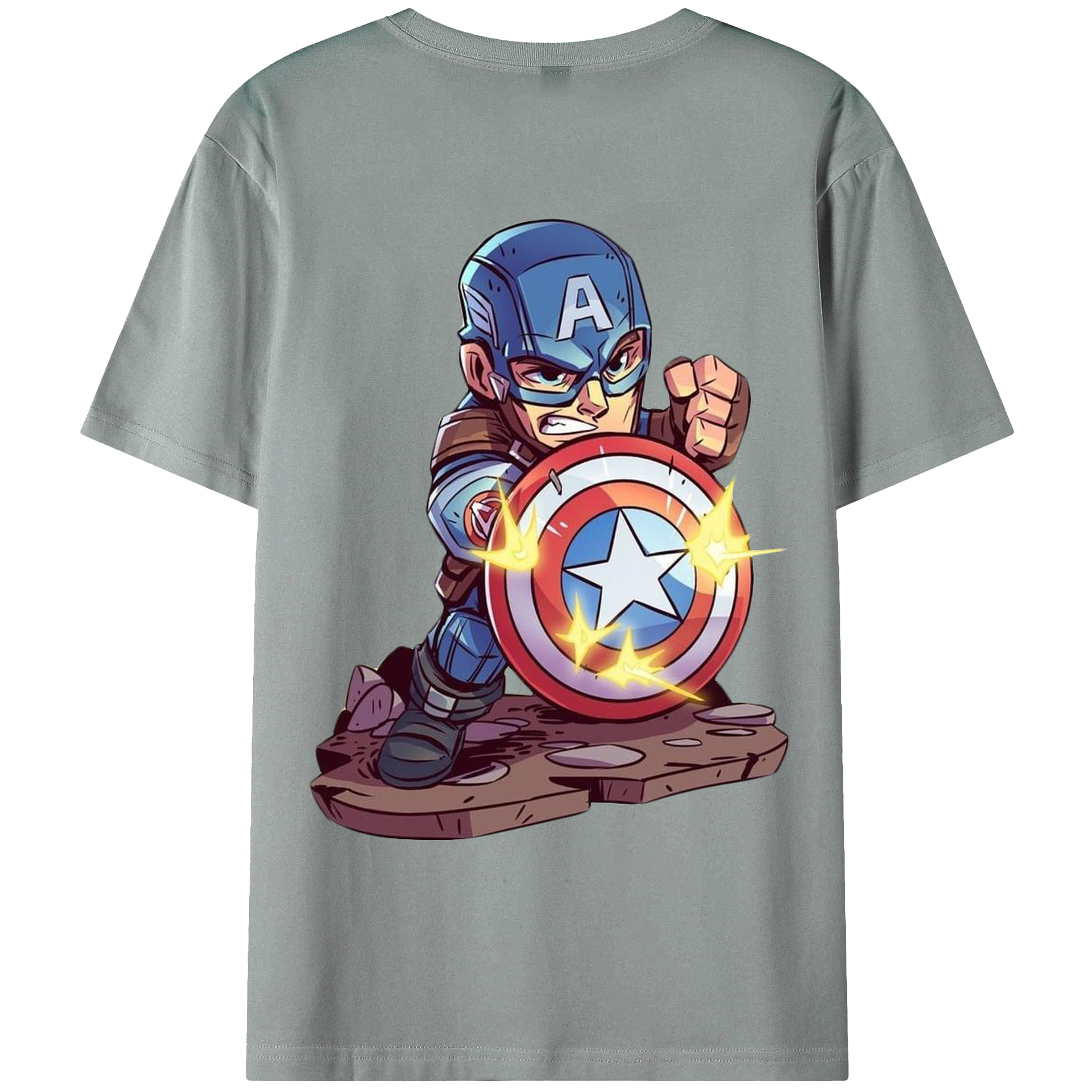 （画像用） アベンジャーズ The Avengers 綿100％ メンズ半袖Tシャツ（バックプリント） 通気性